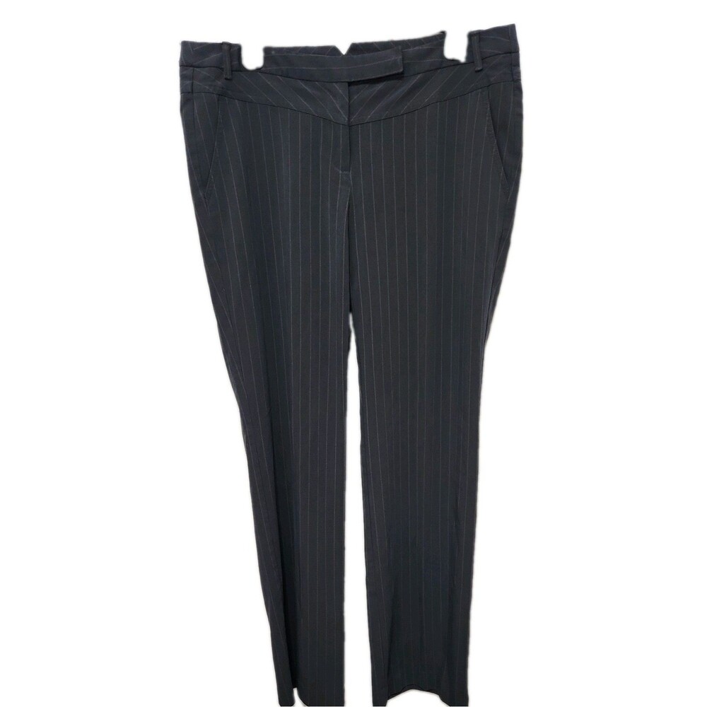 MIXIT Womens Petite Gray Pinstripe Straight Leg Dress Pants Size 10P career